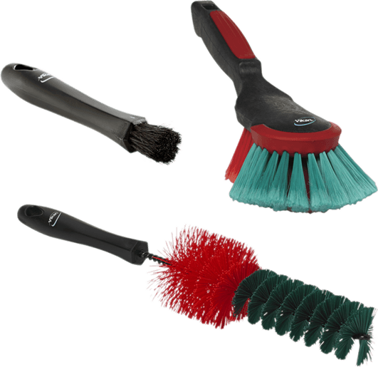 Vikan Brushes Set Black 1/2